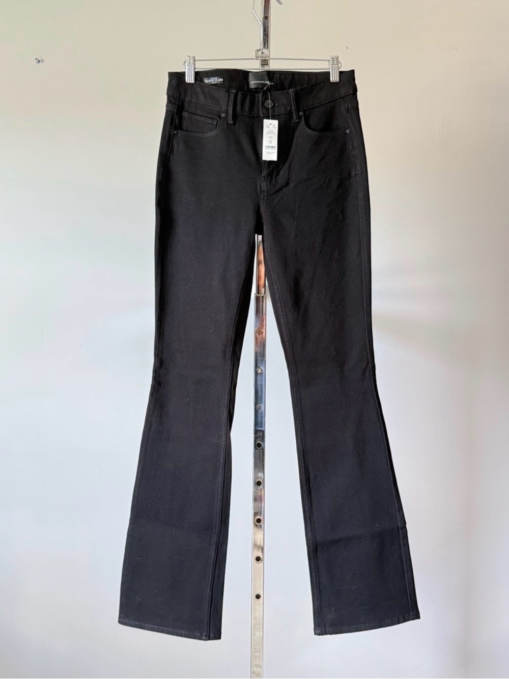 WHBM High Rise Sculpt Skinny Flare Jeans Black 4R NWT Denim